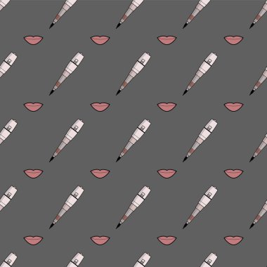 Vektör basit desen sürekli makyaj için ekipman. Site, kartvizit, duvar kağıdı arka plan için kullanılan