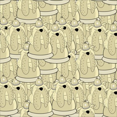 Vektör Dikişsiz desen çizilmiş bulldog ver. Yeni yıl 2018 sembolleri.