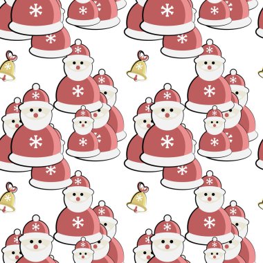 Vektör basit kış desen beyaz arka plan üzerinde.