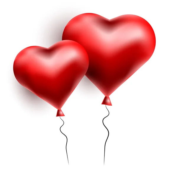 Tarjeta de felicitación vectorial con corazones 3d. Día de San Valentín. Amor y romance — Archivo Imágenes Vectoriales