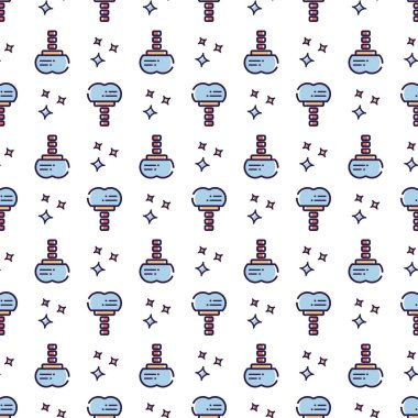 Vektör seamless modeli diş konulu. Diş ve diş hekimleri için ekipman. Kullanılan arka planlar, kartları, duvar kağıtları için