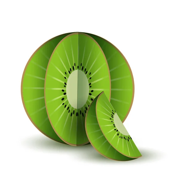 Vector Tropical Summer Exotic Fruit Paper Cut Volumetric Origami Objet — Image vectorielle