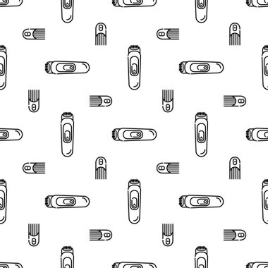 Kuaför için dikdörtgen monokrom deseni. Güzellik salonundaki usta için aletler. Saç kurutmak için saç kurutma makinesi. Doğrusal biçim vektör nesneleri