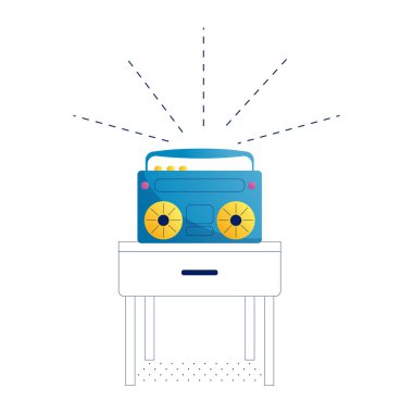 Plak çalar çizgisi simgesi konsepti. Kayıt oynatıcı vektör doğrusal illüstrasyon, sembol, işaret. Beyaz arkaplanda düz vektör illüstrasyonu