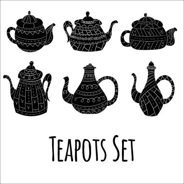 İskandinav tarzı çaydanlık seti. Ayrı nesneler.