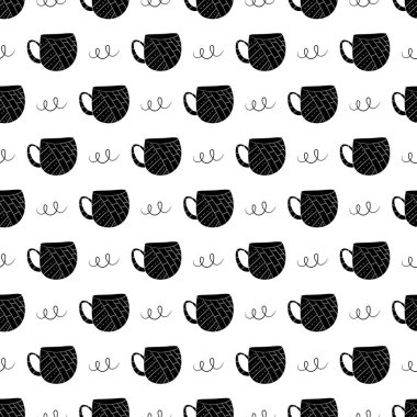 Kahve, çay, İskandinav usulü süt gibi pürüzsüz bir şablon. Duvar kağıtları, arka planlar, ambalaj kağıtları için kullanılır..