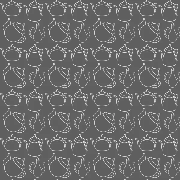 Vektor Nahtlose Muster Von Teekannen Skandinavischen Stil Verwendet Für Tapeten — Stockvektor