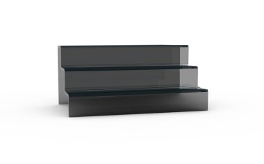 three tier with black glass of display stand clipart