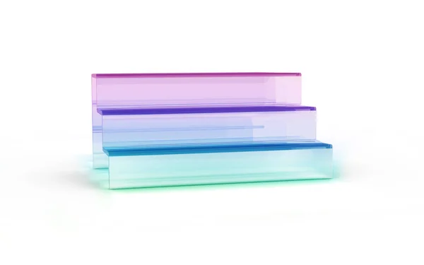 Three tier with color glass of display stand — Stock Photo, Image