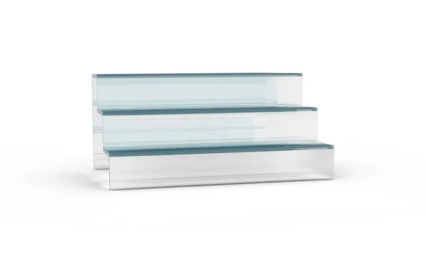 Trzy warstwy z białego szkła stojak — Zdjęcie stockowe