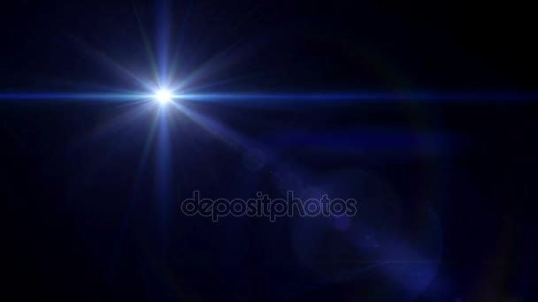 Azul Estrela lente transversal flare 4k — Vídeo de Stock