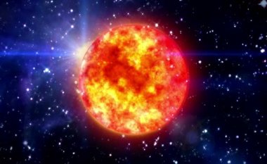 Güneş mavi alanda 4k