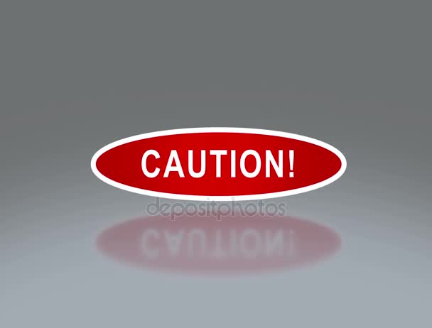 Oval signage of caution 4K — Stock Footage Oval signage of caution 4K Royalty Free Stock Footage