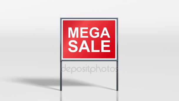 Shop signage stand open and mega sale 4k — Stock Footage Shop signage stand open and mega sale 4k Royalty Free Stock Video