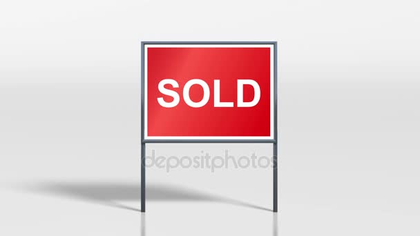 Signage stand house for sale and sold 4k — Stock Video