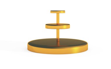 üç katmanda yuvarlak stand altın