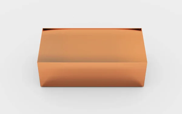 Solid copper metal box top view — Stock Photo, Image