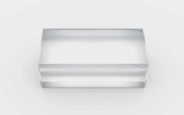 Solid glass box top view — Stock Photo, Image