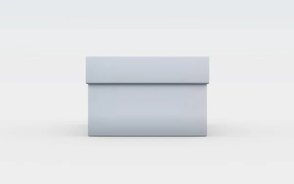 Beyaz kutu Önden Görünüm — Stok fotoğraf