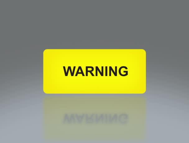 Señalización amarilla de advertencia 4K — Vídeo de stock