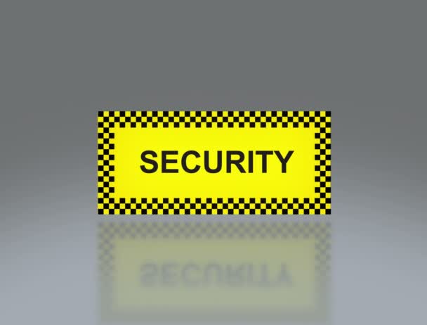 Yellow Security signage 4K — Stock Video