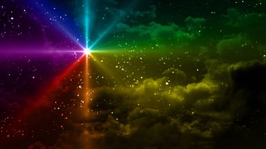 Starry Night rainbow color star  clipart