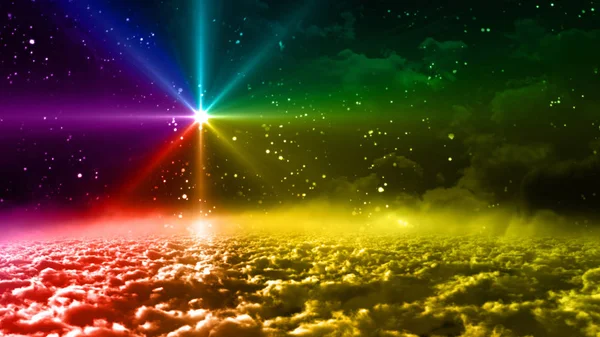 Space night rainbow color star — Stock Photo, Image