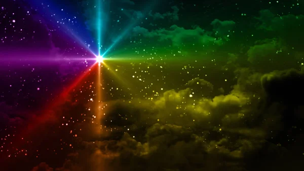 Starry Night rainbow color star — Stock Photo, Image