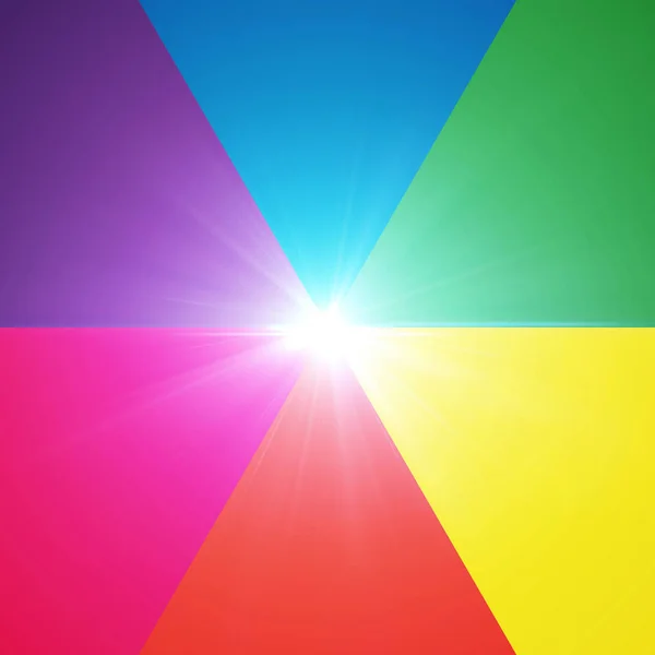 Šest barev spektra odlesk objektivu — Stock fotografie