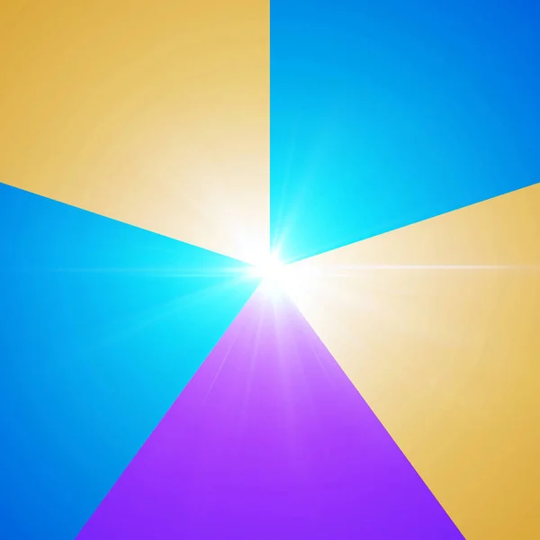 Espectro de cinco colores con destello de lente — Foto de Stock