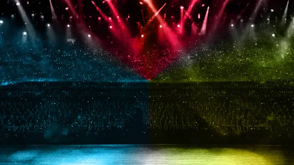 Concert spotlight color red yellow and blue — Stock Photo, Image