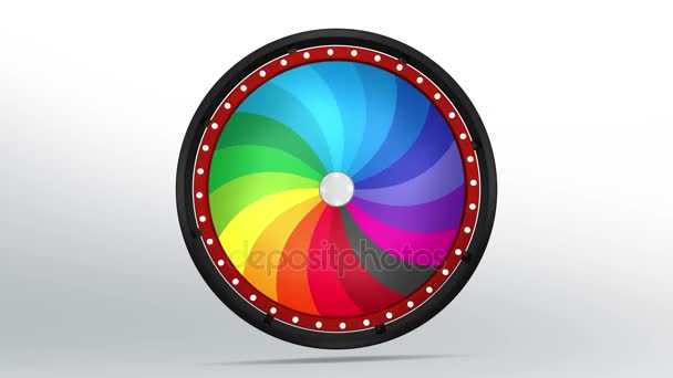 Black fortune wheel of 18 area twirl 4K — Stock Video