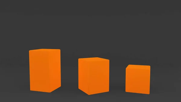Exibição quadrados laranja em fundo escuro — Fotografia de Stock