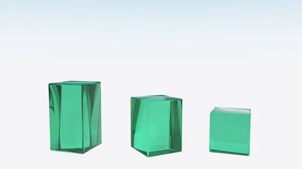 Három négyzet üveg ablak megjelenítése — Stock Fotó