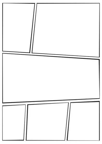 Manga storyboard layout tjock stroke en — Stock vektor