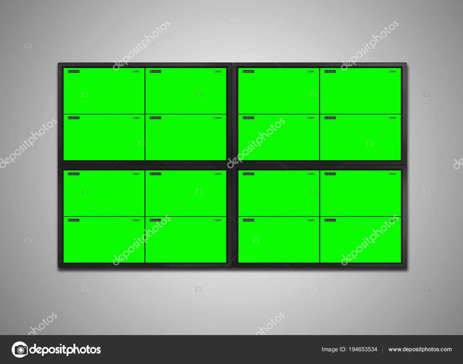 Control Room cctv Video Walls — Stock Photo © realcg #194653534