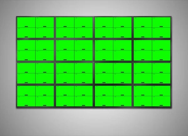Monitor cctv 64 pantallas para la seguridad — Foto de Stock
