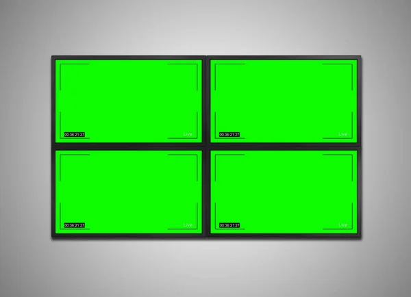 Tampilkan monitor tv cctv untuk rekaman langsung — Stok Foto