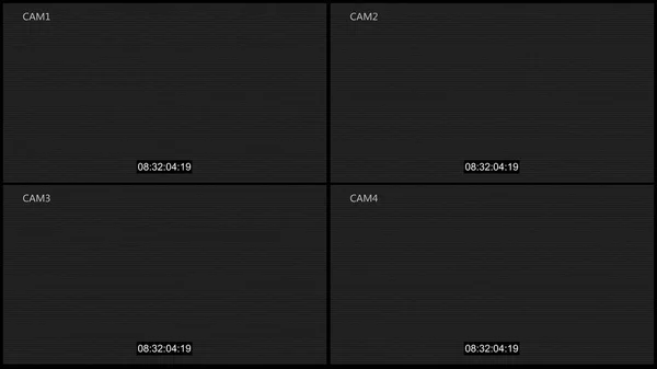 Cctv empat cam dengan timecode — Stok Foto