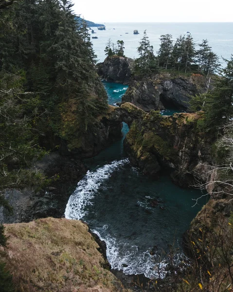 Daytime Elevated View Coastline Mountains Samuel Boardman State Scenic Corridor — Stock Photo, Image