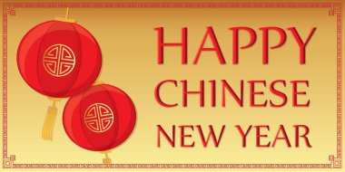 Çin yeni yılı için tebrik kartı.