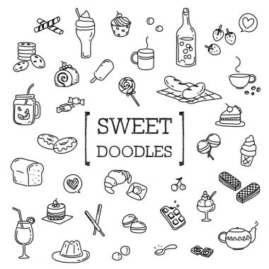 Tatlı Doodle, tatlı el Çizim stilleri.