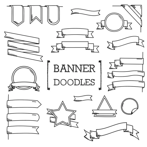 Banner Doodle, kézi rajz stílusok Banner. — Stock Vector