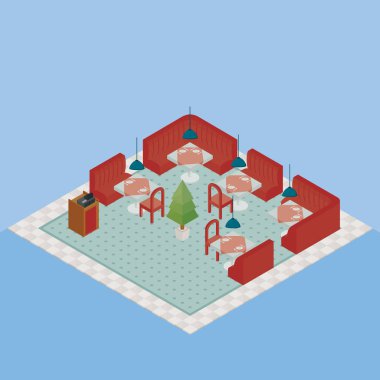 Vektör izometrik Restoran.