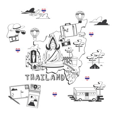 Phitsanuloke. İl ofthailand Doodles.