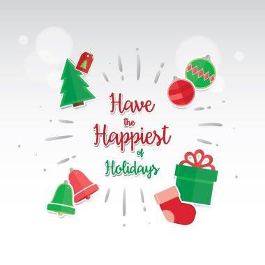 Neşeli Noel kartı Design.Greeting Noel kartı şablonu. Vektör çizim Eps10