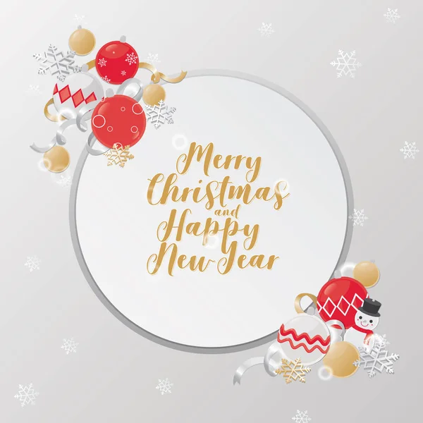 Joyeux Noël Bonne Année 2018 Invitation Carte Avec Décoration Mignonne — Image vectorielle