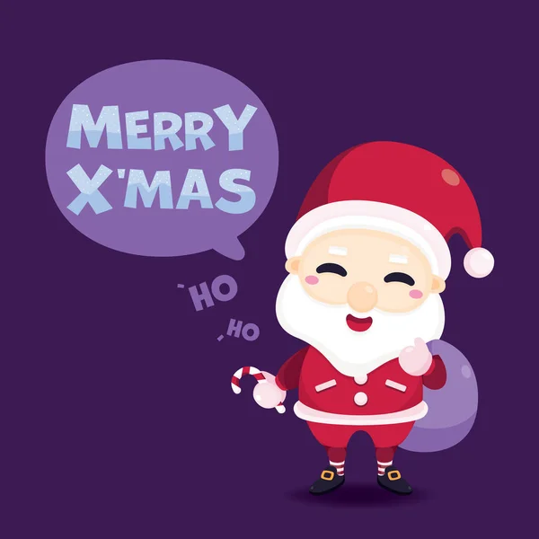 Καλά Χριστούγεννα Ευχετήρια Κάρτα Χαριτωμένο Άγιο Βασίλη Και Ταράνδων Εικονογράφηση — Διανυσματικό Αρχείο