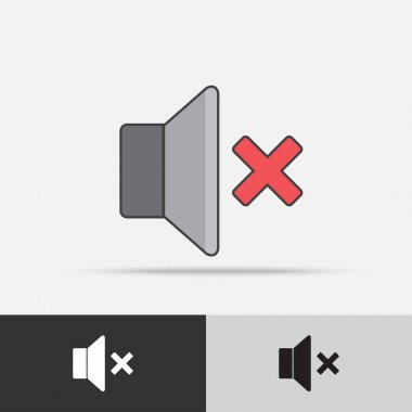 Sessiz vektör simgesi düz tasarım