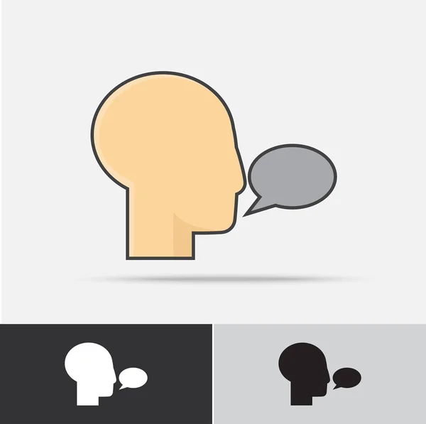 Talk Chat Vector Ícone Flat Design — Vetor de Stock